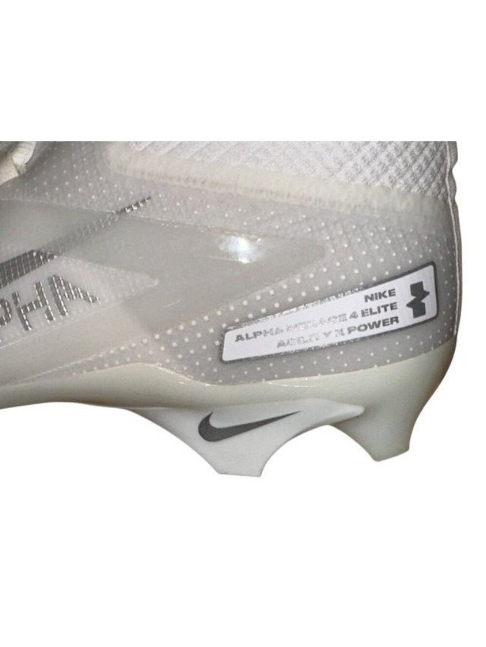 Nike Alpha Menace 4 Elite Football Cleats White / Silver FD7036-101 Men's 12 New - Picture 4 of 13